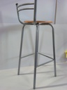 Tabouret métal/bois assise ronde