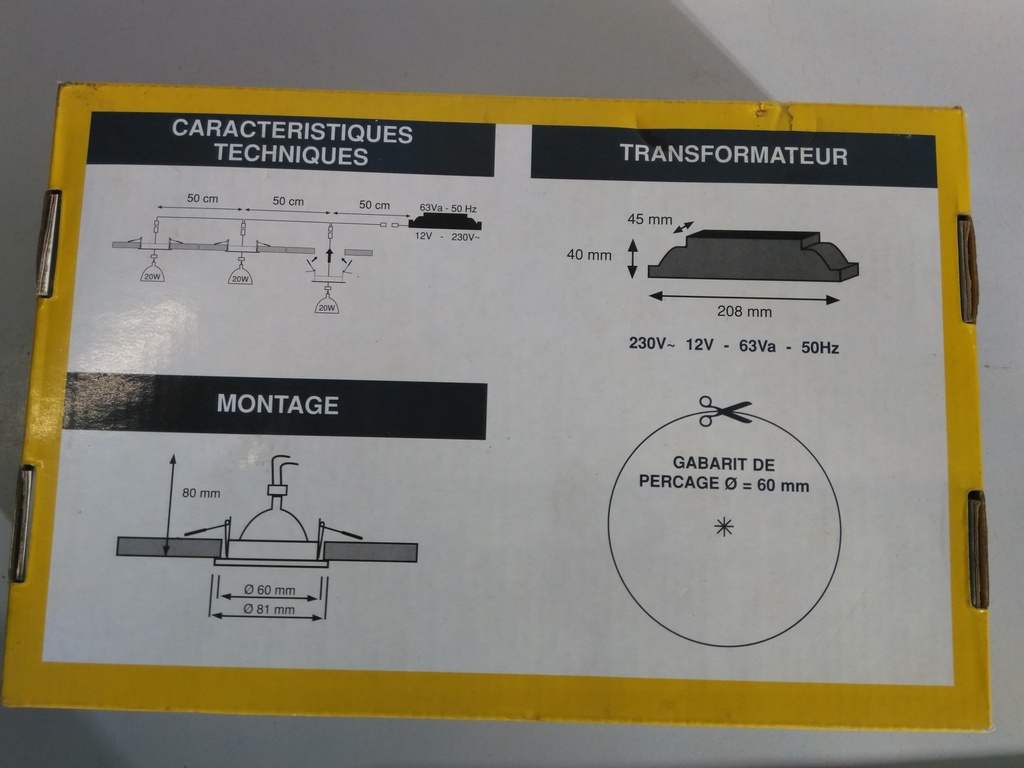 Spots encastrables 12v 20w