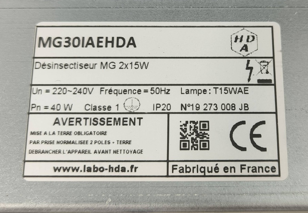 Désinsectiseur MG 2x15w
