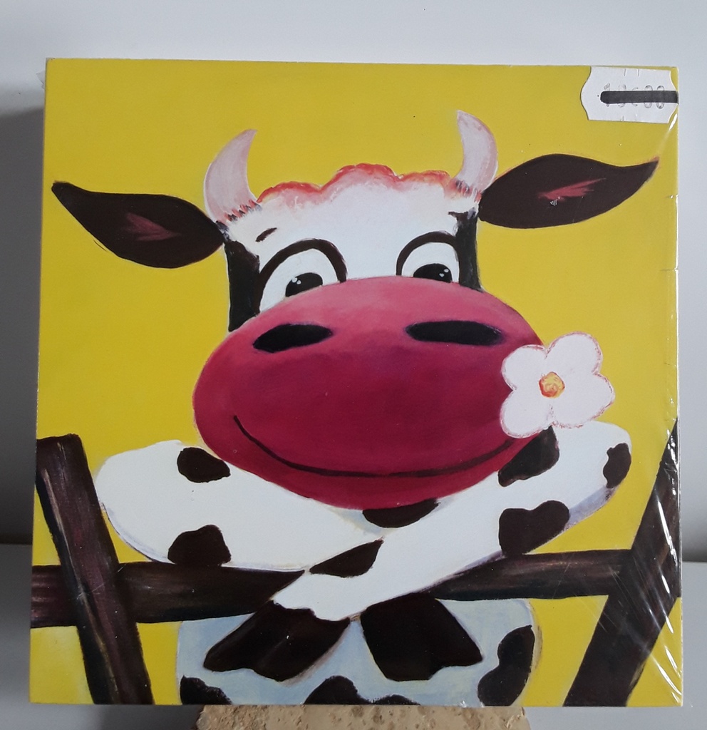 Cadre décoratif vache jaune