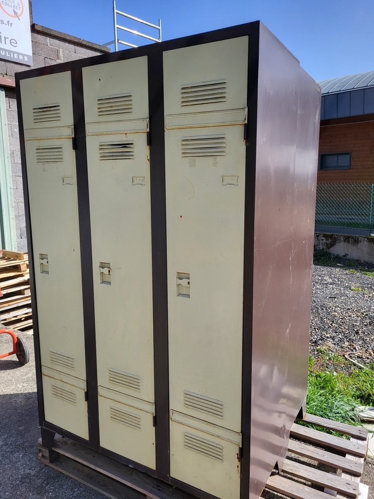 Vestiaires 3 portes marron/beige