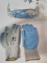 [R2G2A1] Gants caoutchouc/tissu Bleu/gris T10