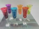 Lot de 6 flutes à Champagne "colorées"