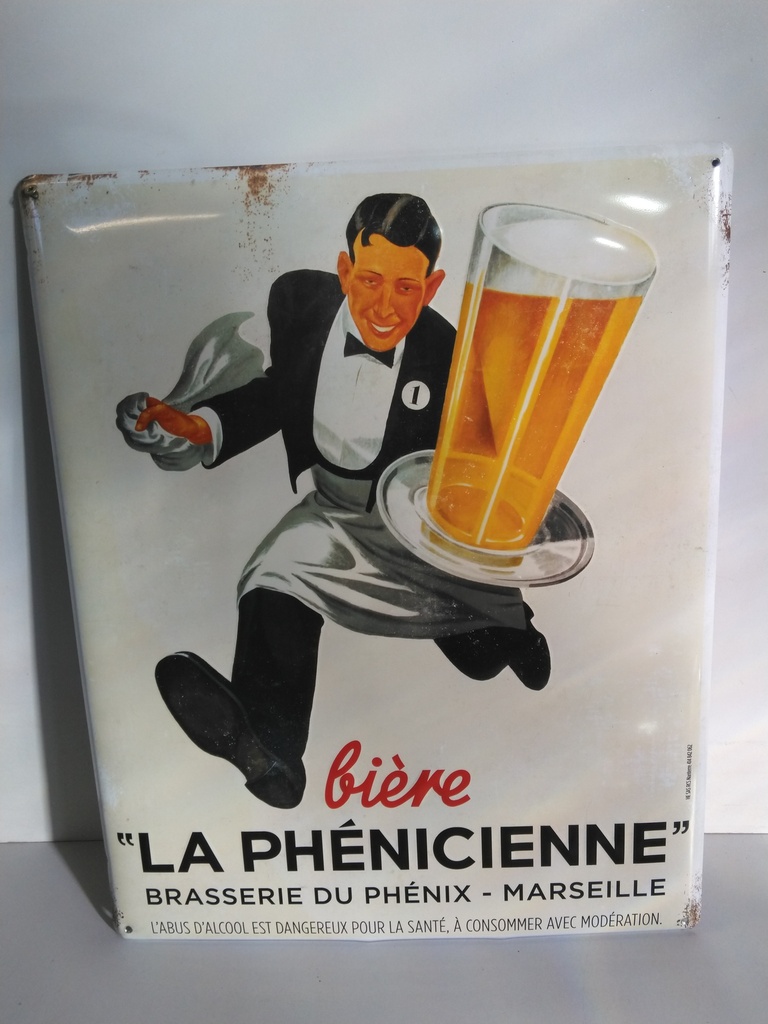 Plaque métallique bière "La Phénicienne"