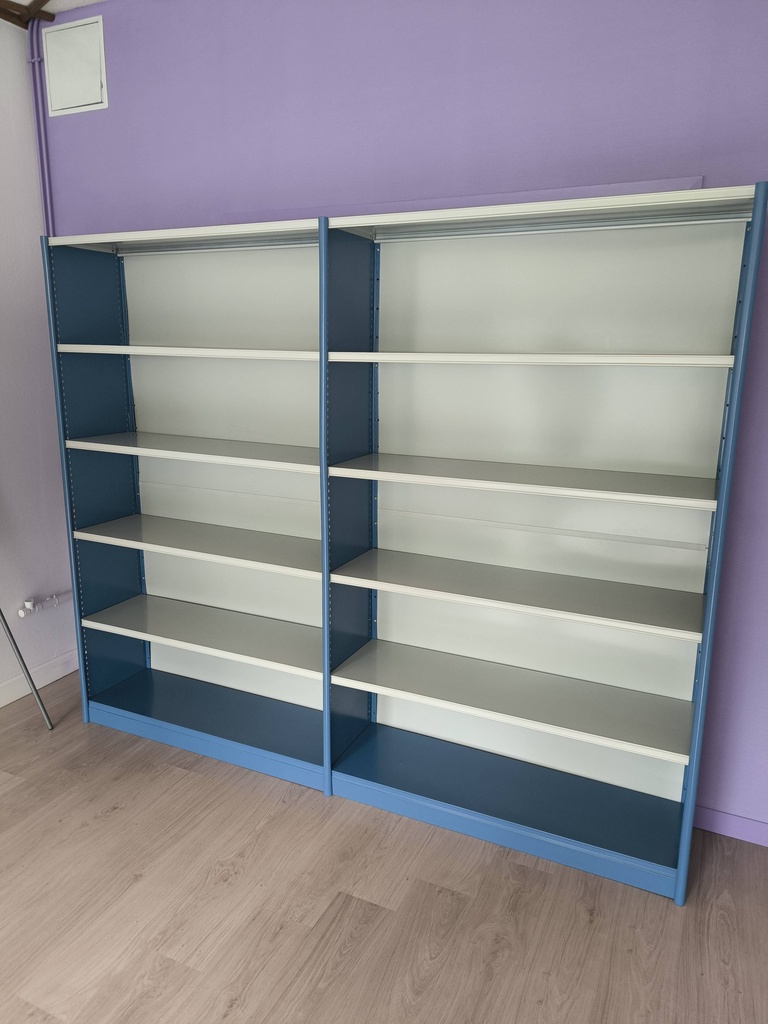 Etagère métal bleu 120x200x40cm