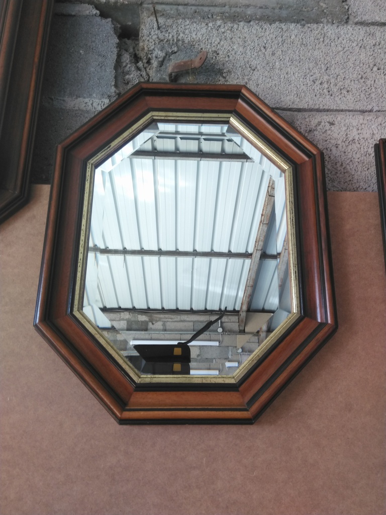 Miroir octogonal bois massif grands angles