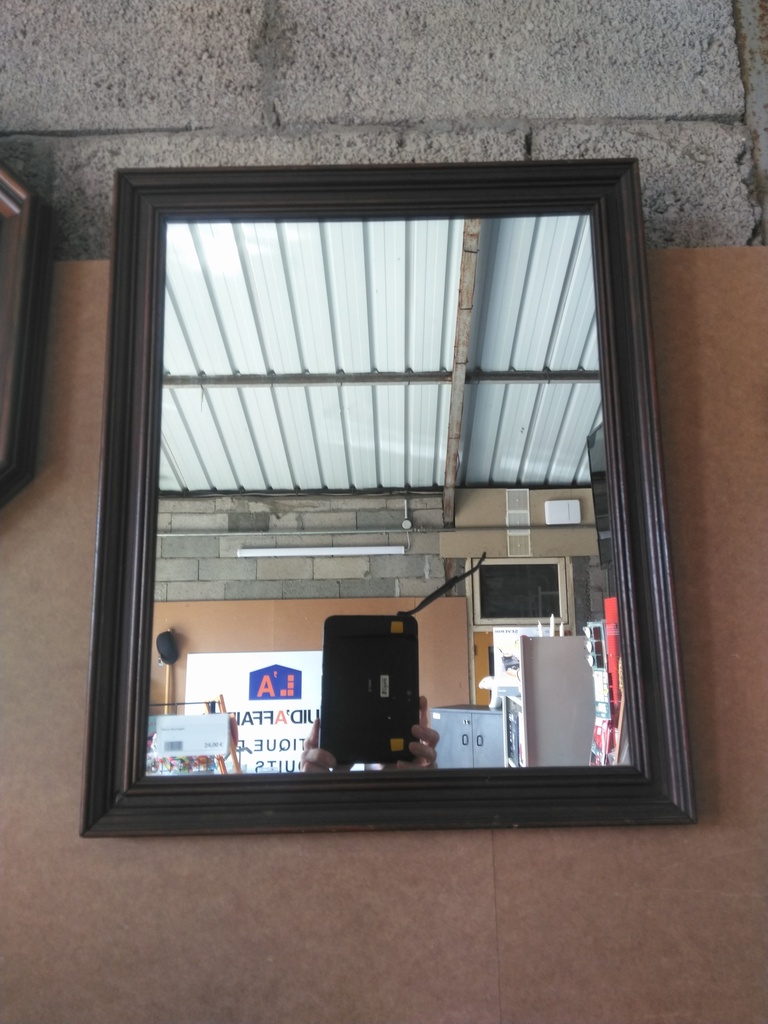 Miroir bois massif rectangle bizoté