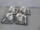 [Z3R4C5] 4 tasses et soucoupes métallique